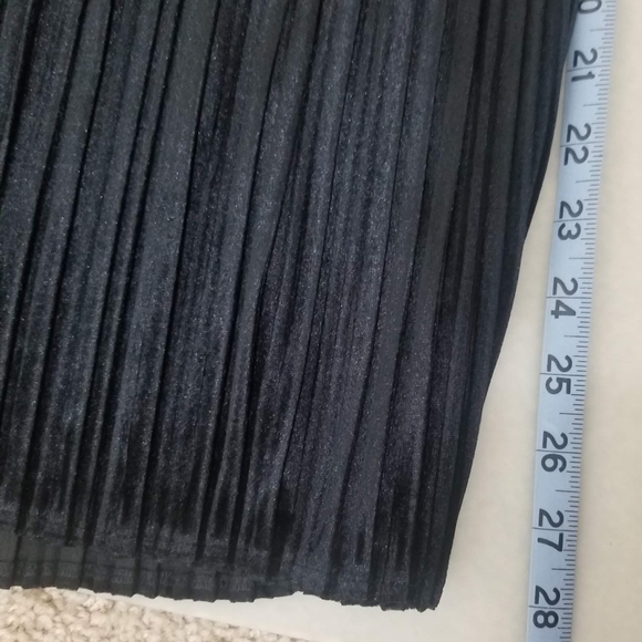 Lands End Maxi Pleated Skirt Wide Elastic Waistband Black Size XS Formal Classic - Picture 4 of 8